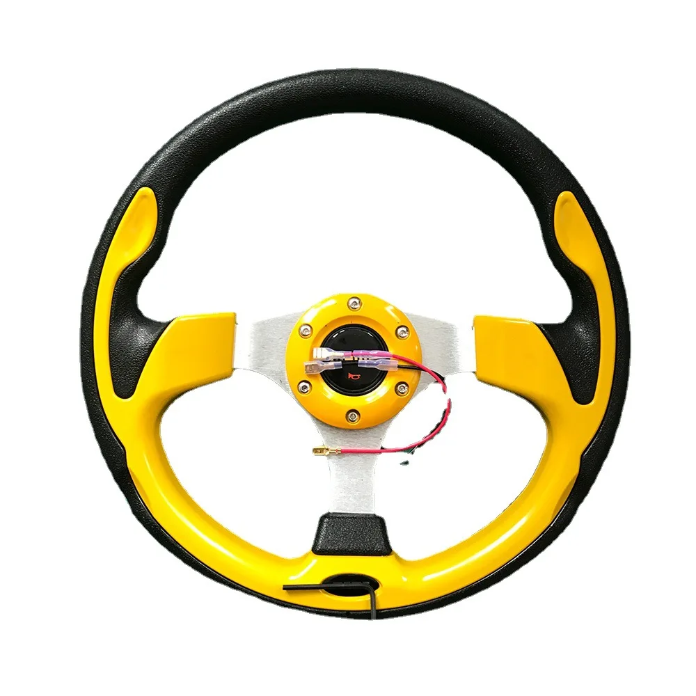 Racing Drift Flat Steering Wheel 330mm 13Inch Suede Leather Black Stitching Steering Wheel Fit Car and Simulation Racing PC Game