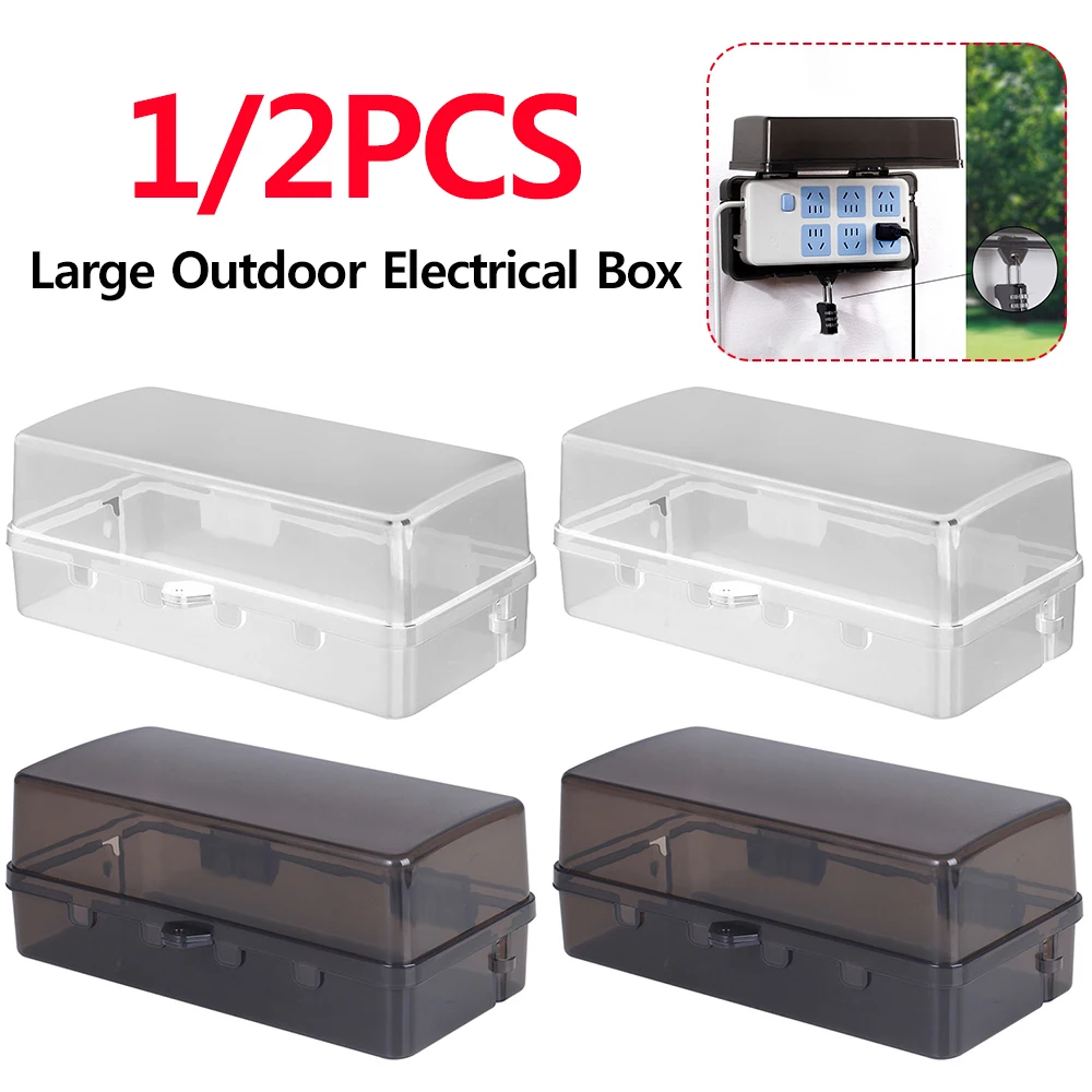 1/2pc Waterproof Outdoor Electrical Box Weatherproof Outdoor Extension Cord Cover Rain-Proof Plug Box Protect Outlet Plug Socket