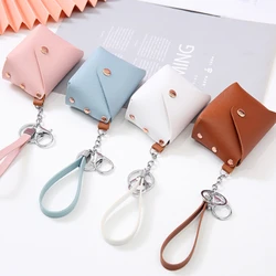 Korean Creative Ins Keychain Bag PU Leather Coin Purse Hand Strap Cute Wallet for Girls Mini Storage Bag Mini Purse Kawaii Bag