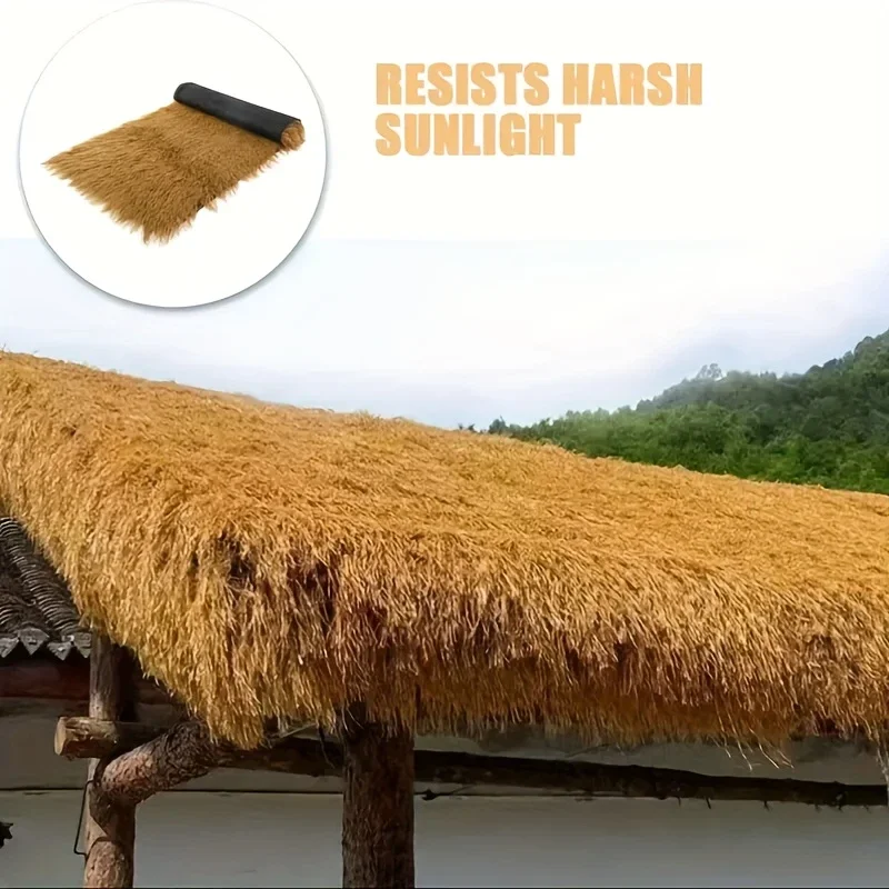 

Synthetic Thatch Roof Artificial Mexican Straw Roll Decoration For Tiki Bar Patio Pool Beach Hawaiian Party & Bar Decor 1mx0.5m