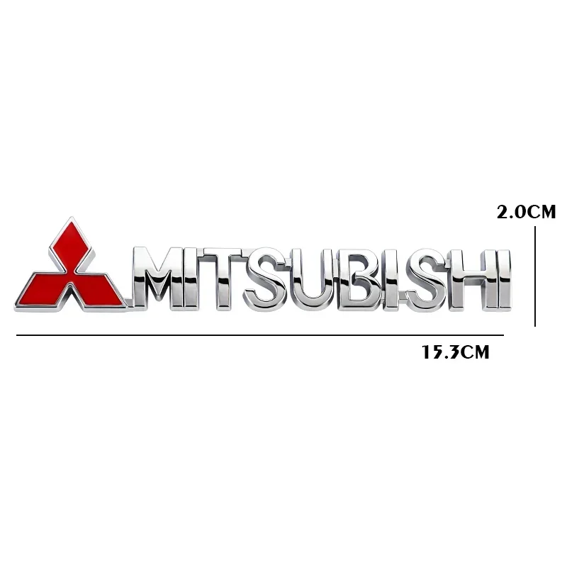 15.2x2cm Metal 3D Letters Sticker for Mitsubishi Lancer 9 Pajero ASX Outlander Eclipse Galant Mirage Car Side Trunk Badge Emblem