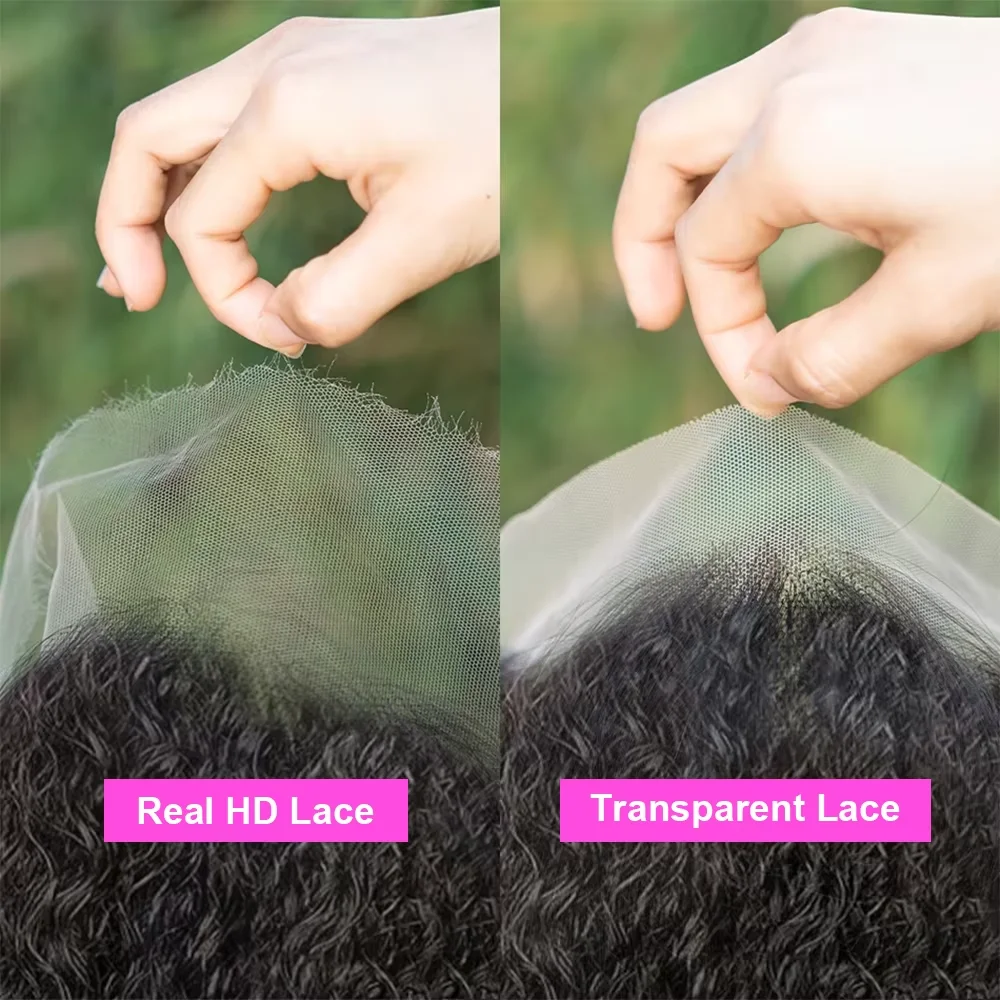 شعر مستعار مموج بالماء للنساء برازيلي ، موجة عميقة ، دانتيل أمامي عالي الدقة ، مجعد ، منتوف مسبقًا