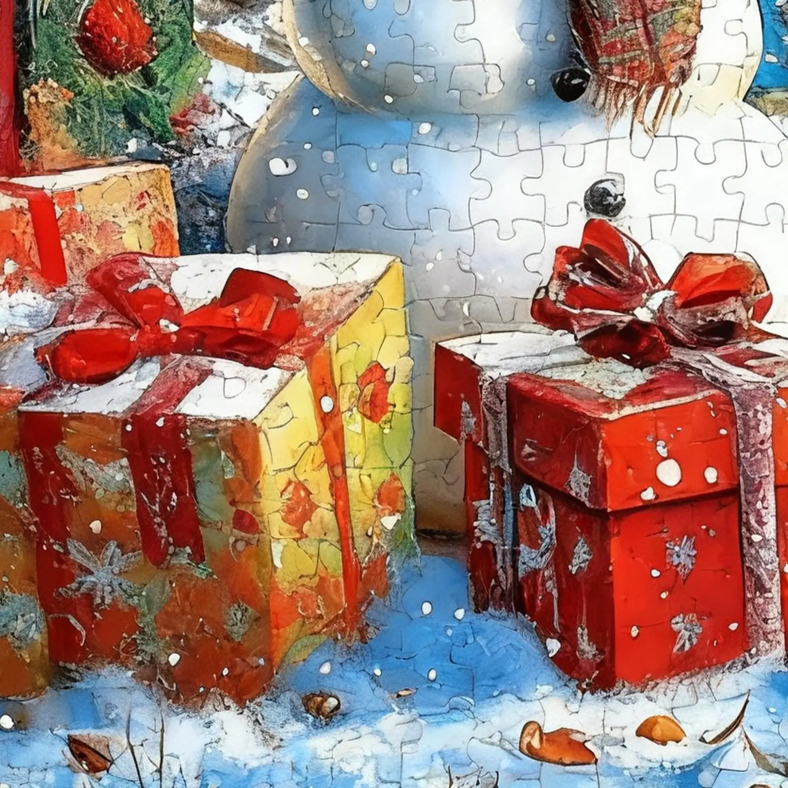 Puzzle 1000 pièces décoratif noël bonhomme de neige puzzle pour femmes hommes amis anniversaire nouvel an maison appartement