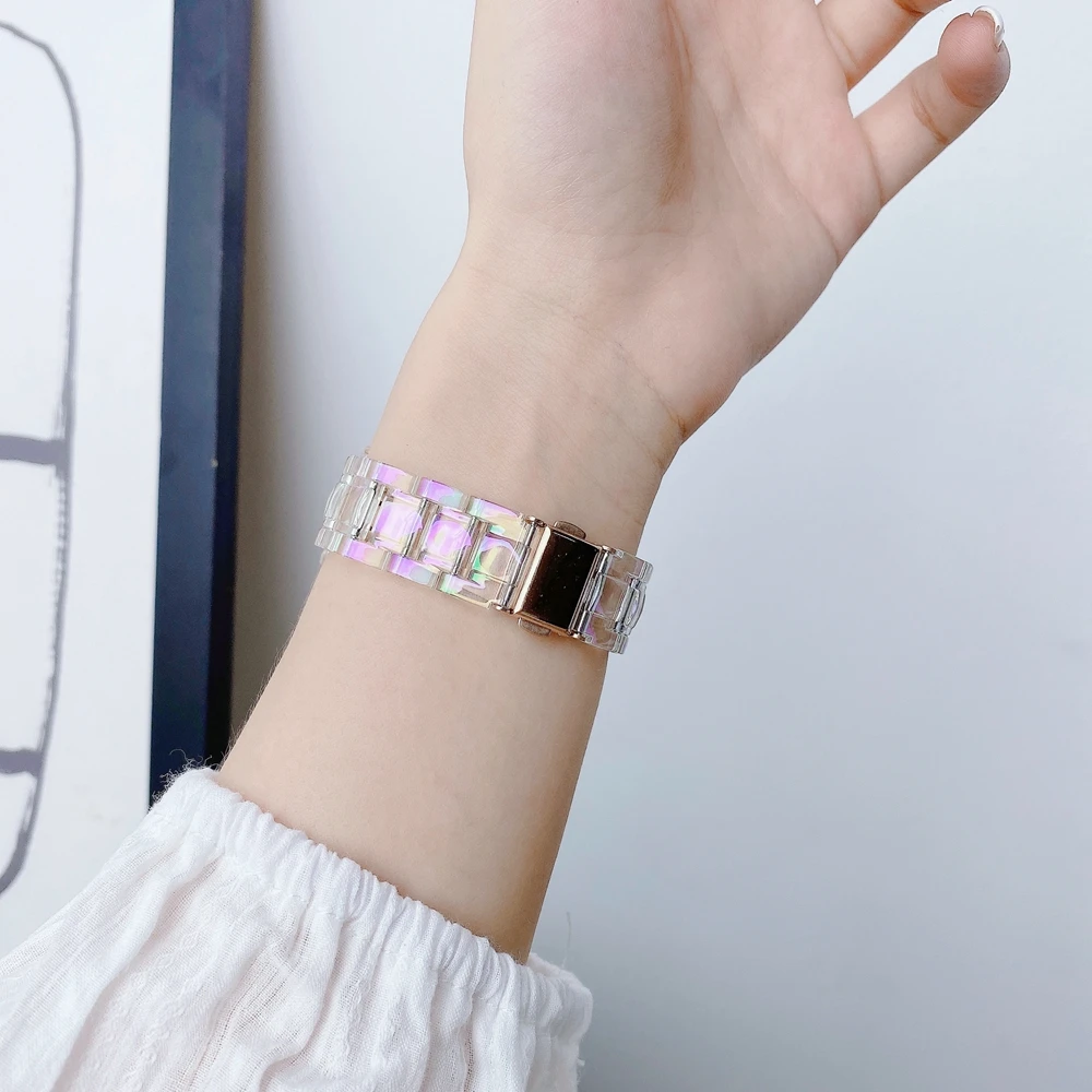 شفافة حزام الليزر ل سوار ساعة يد آبل 49 الترا 8SE 7 6 5 38/42 مللي متر أورورا التسلق سوار ل Iwatch 4 3 2 40/44 مللي متر 41/45 مللي متر