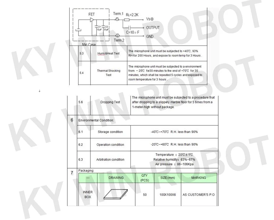 10 Stück/Set 14x6,5mm 1465 MIC Kapsel Elektret-Kondensatormikrofon Unidirektional Störungsfrei Hohe Empfindlichkeit Doppelkapazität – Detail 3