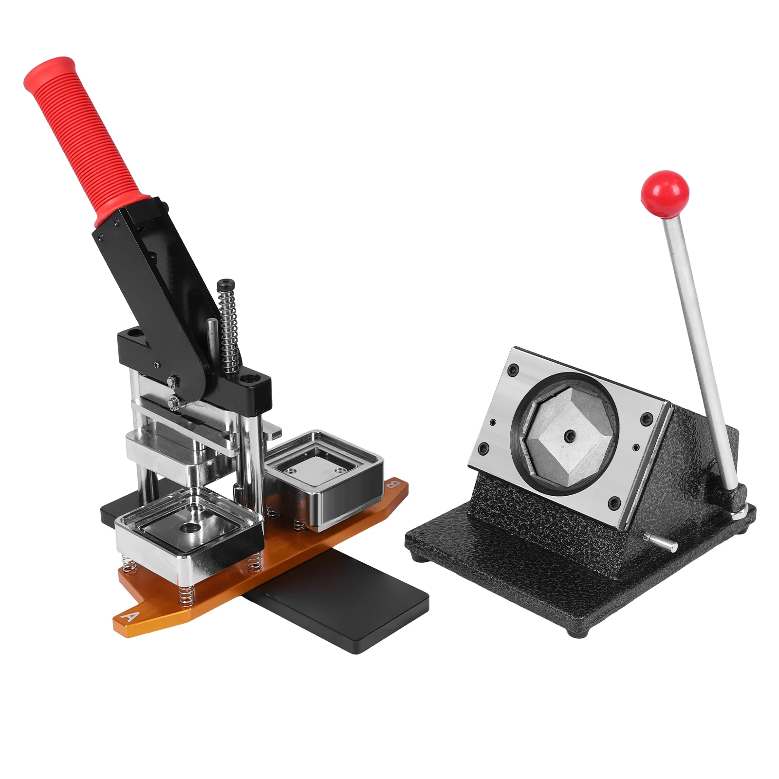 

50*50mm Square DIY Pin Maker Badge Press Machine W/100 Set Materials DIY Fridge Magnets Machine for Party Event Business School