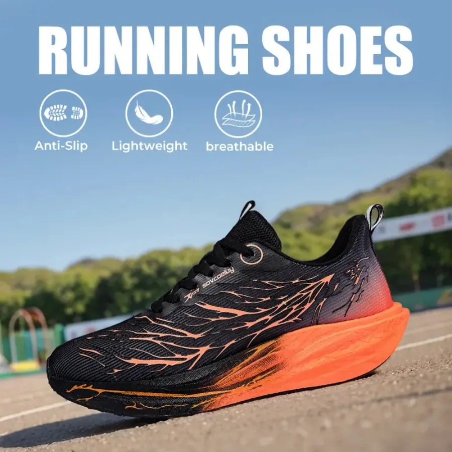 

New Spring Men'S Shoes Non-Slip Shock-Absorbing Lightweight Casual Sports Shoes for Teenagers And Students Carbon Plate Running