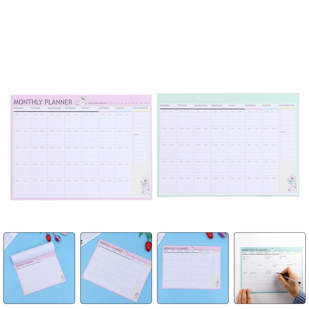 

2 Books Tearable A4 Monthly Planner Minimalist Design Productivity Tool Home Office Monthly Planning Pages Notepad Schedule