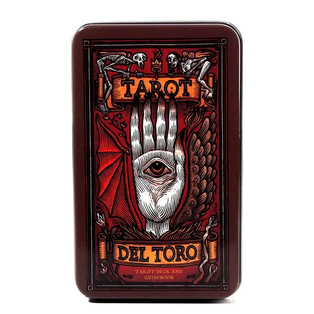 DEL TORO Tarot Cards Divination Deck Tarot Card in A Tin Metal Box English Versions Edition Oracle Board Game Playing Table Game