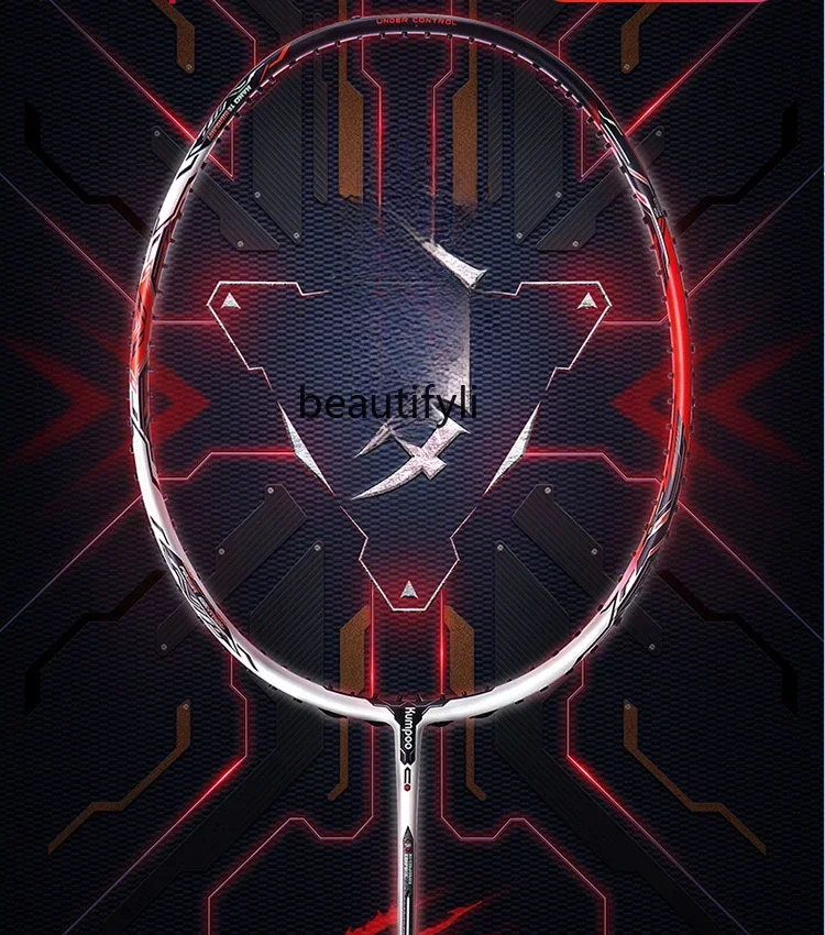 A49 Badminton Racket Full Carbon Fiber Ultra Light High Pound Professional Offensive Single Racket