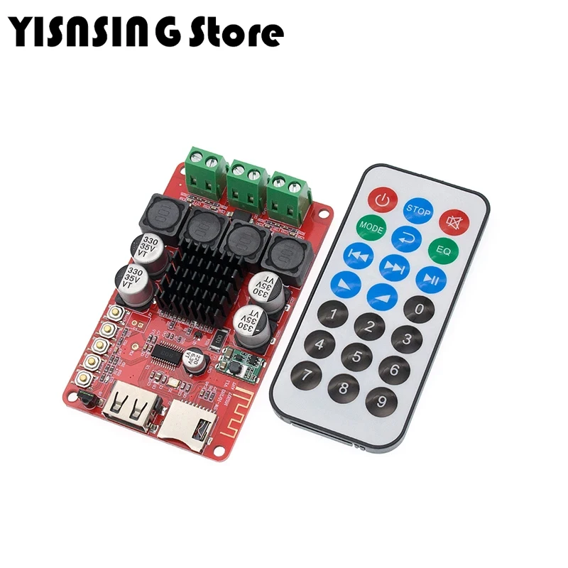 TPA3116 Bluetooth Receiver Amplifier Audio Board Digital U Disk TF Decoding With Remote 2X50W 2*50W Amplifier