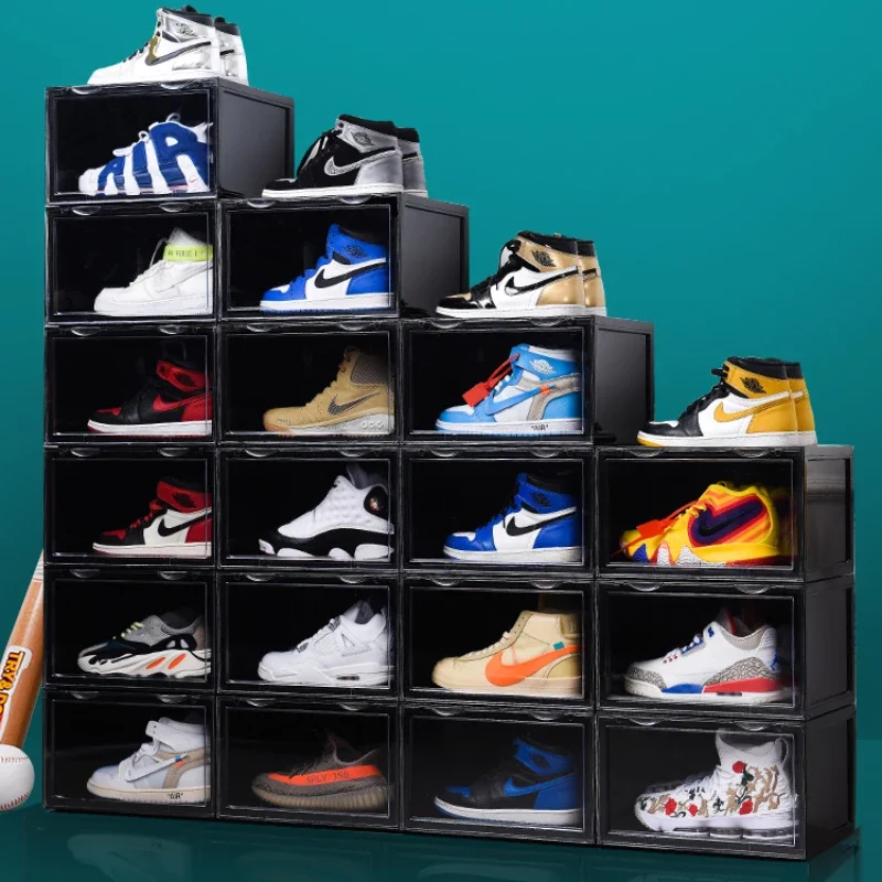 

AJ shoe box storage box, transparent shoe cabinet, shoe storage artifact, space saving, anti oxidation shoe display box