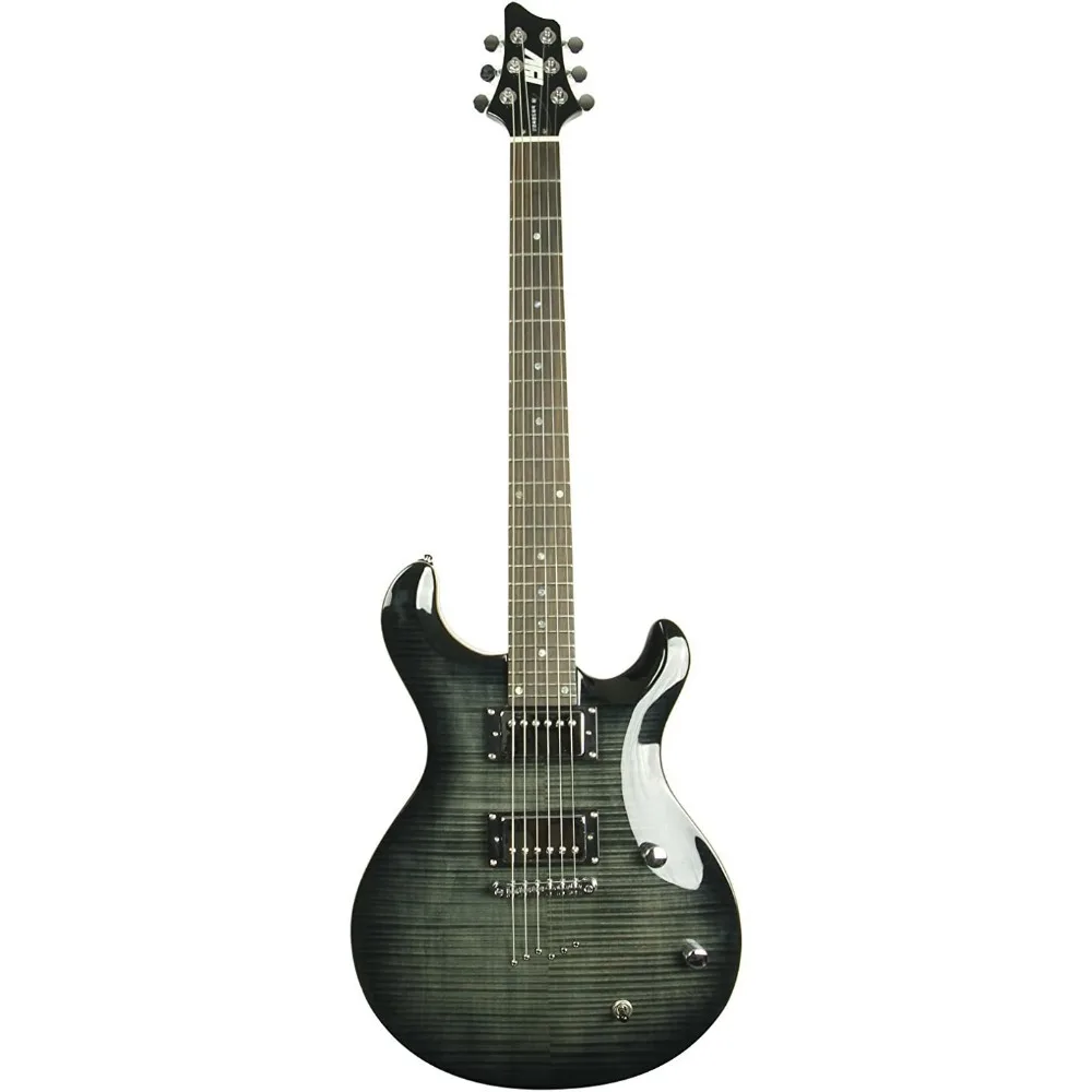 6 String IP-350 TBK PRS Solid-Body Electric Guitar, Trans Black