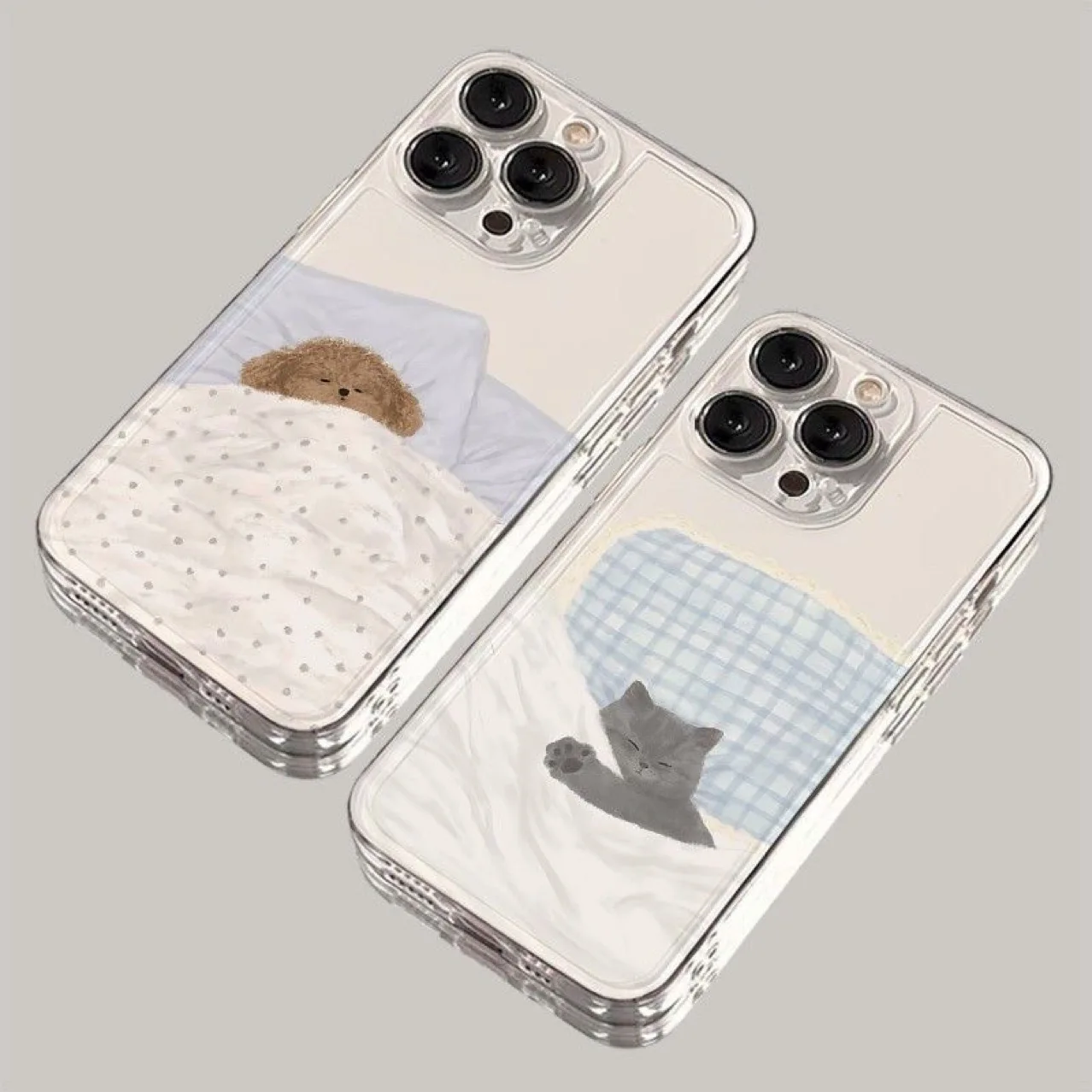 

Cute cartoon cat and dog phone case suitable for couples and applicable to Apple mobile phones for protection