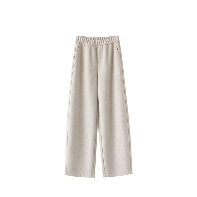 الشتاء صوف مبطن آلة قابل للغسل الصوفية بنطال ذو قصة أرجل واسعة للنساء القصيرة مكافحة الكرة يندبروف الدافئة عالية الخصر بنطلون