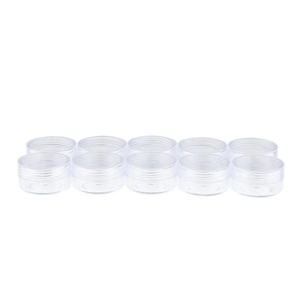 2-4pack 10x Empty Round Clear Makeup Jar Pot Powder Travel Cream Cosmetic