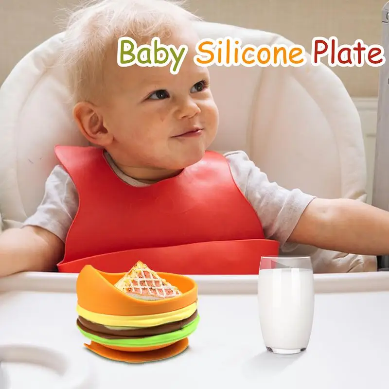 Silicone Baby Feeding Set Toddler Eating Bowl With Suction Food-grade Weaning Utensils For Kids Toddler Dining Plate With Spoon