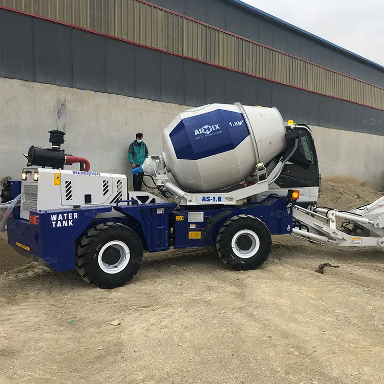 Aimix 1.8CBM لكل دفعة شاحنة خلط الخرسانة المتنقلة ذاتية التحميل للبيع
