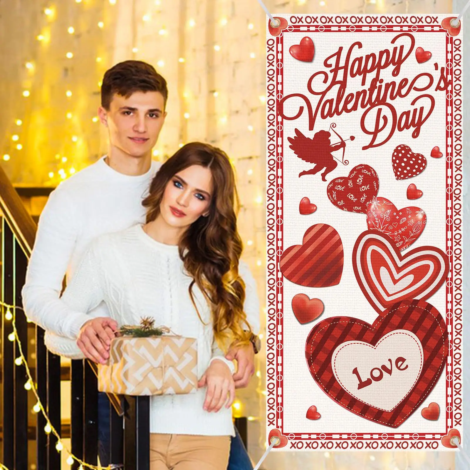 Red Heart Valentine's Day Backdrop for Photography Decoration Background Wedding Love Theme Baby Shower Party Photo Prop Supplys