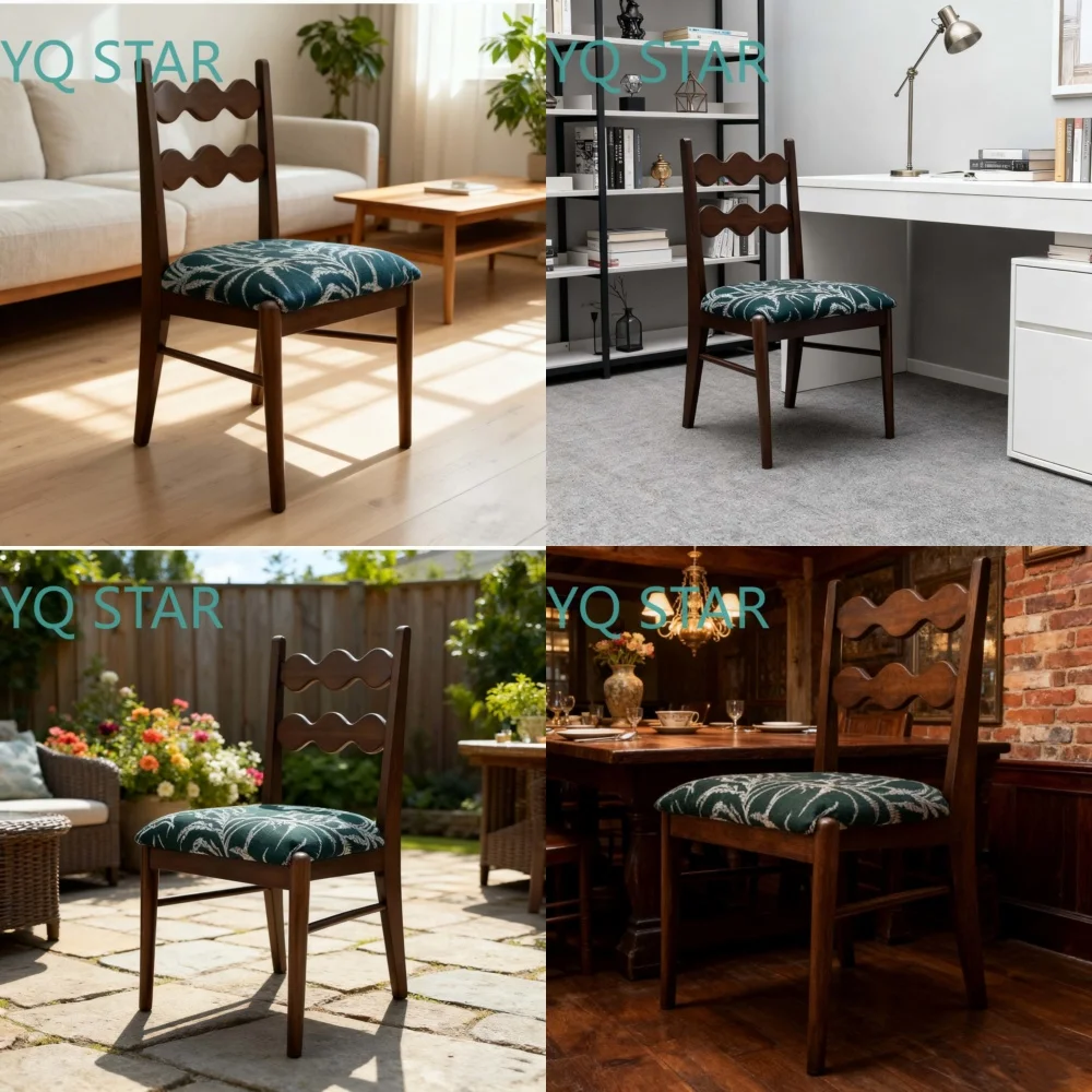 Elegant Wooden Dining Chair Cushion for Wave Back Seat Accent Decorative Pad for Bedroom Kitchen Dining Room Functional Home