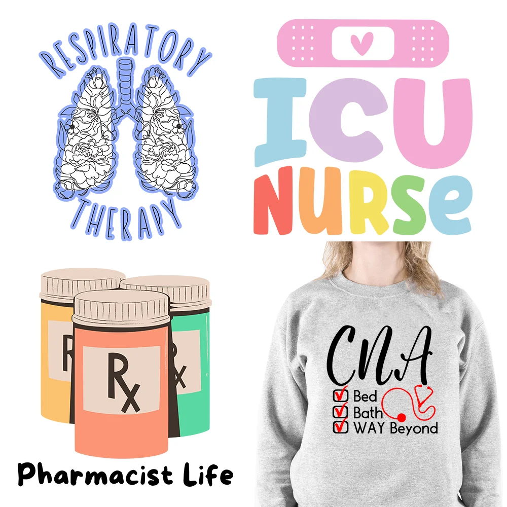 CNA Life Pharmacist Life APRN CRNA LPN Medical Nurse Physical Therapy Decals DTF Transfer Stickers Ready To Press For Clothes