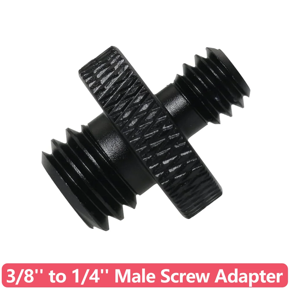 

2/5/10 PCS Aluminum 3/8'' Male to 1/4'' Male Threaded Tripod Screw Adapter Double Head Stud Mounting Thread Converter for Camera