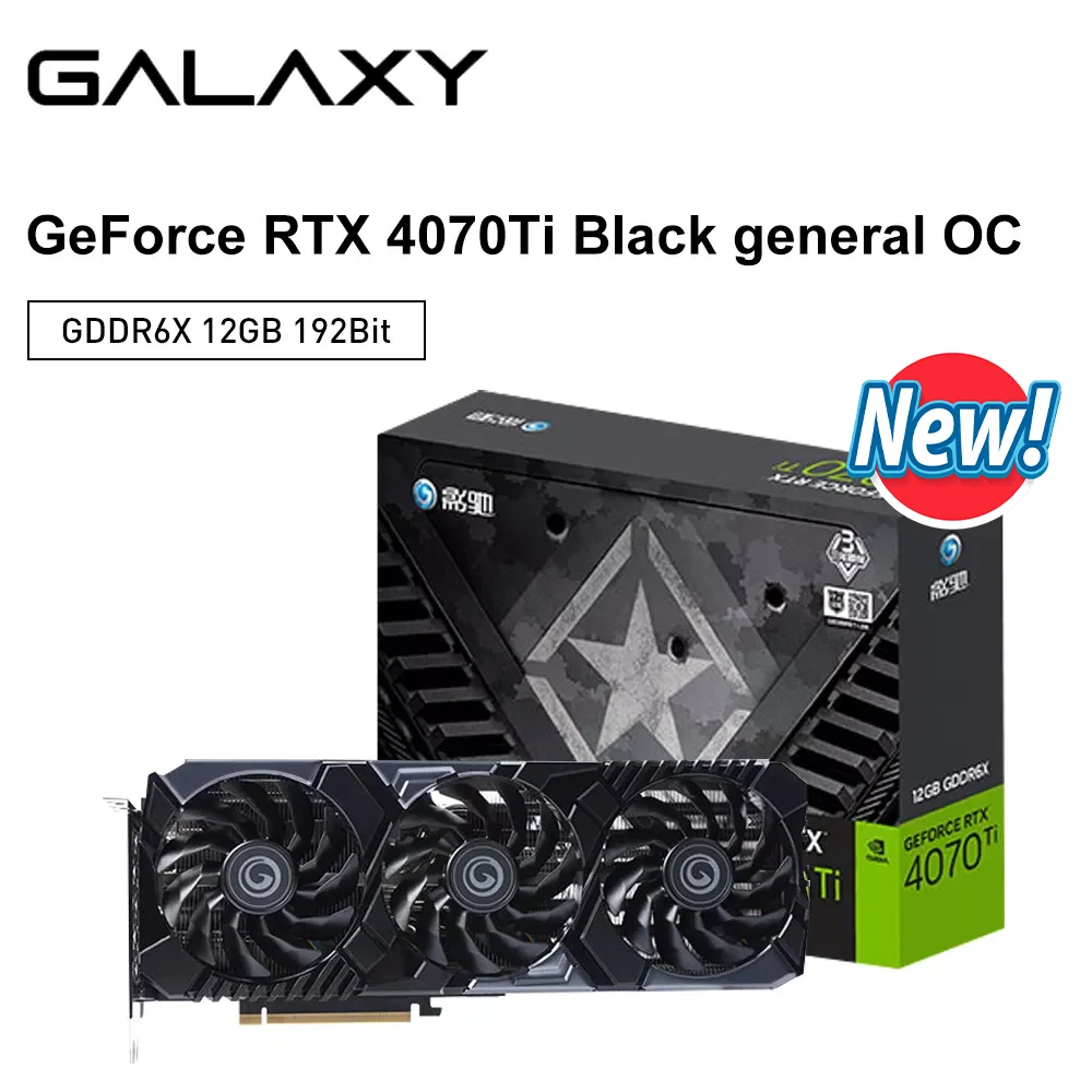 GALAXY New RTX 4070Ti Black OC Graphic Card 12GB GDDR6X 192Bit RTX 4070Ti 12VHPWR 2310MHz Gaming GPU Video Cards placa de video