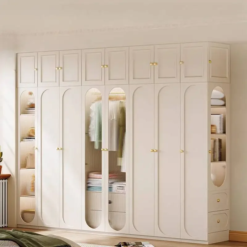 Style Railings Wardrobes Closet Wooden Rack Long Saving Tall Wardrobes Storage Cute Space Guarda Roupas Furniture For Home