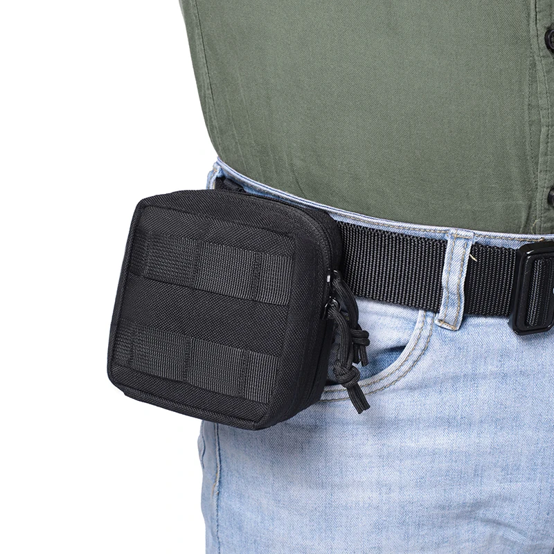 【OD】Small Tactical Pouch Micro Utility MOLLE Pouch Removable Clear ID Pocket Mini Knife Compass Flashlight Card Storage Bag Belt