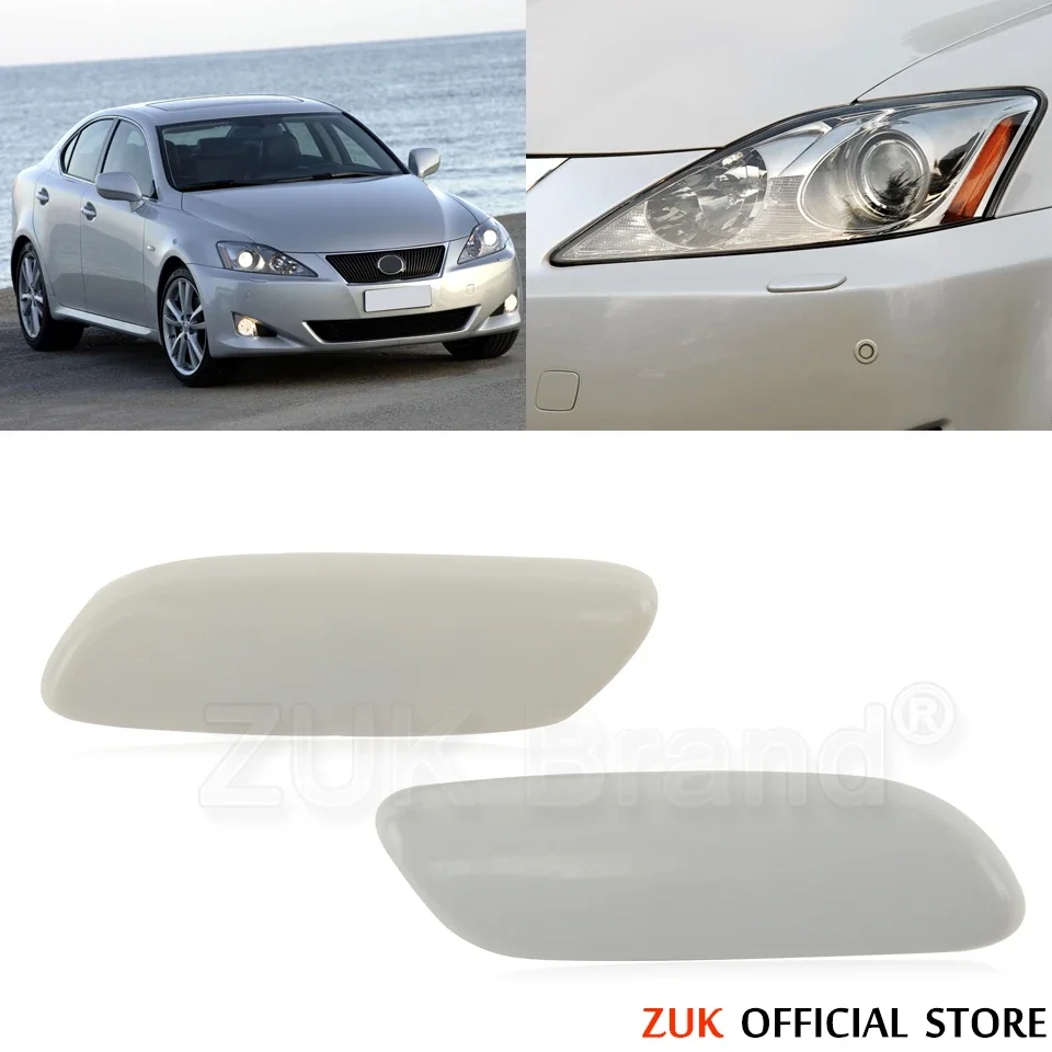 Unpainted Car Front Headlamp Washer Nozzle Cover For LEXUS IS250 IS300 IS350 2005 2006 2007 2008 Headlight Water Spray Jet Cap