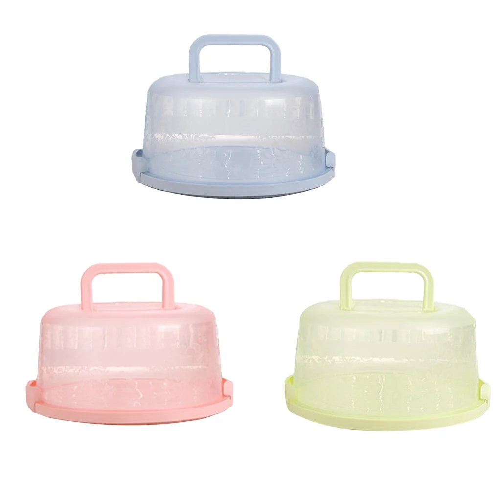 Cake Box Kitchen Party Bakery Round Visible Package Cupcake Container Dessert Storage Holder Pack Carrier Green