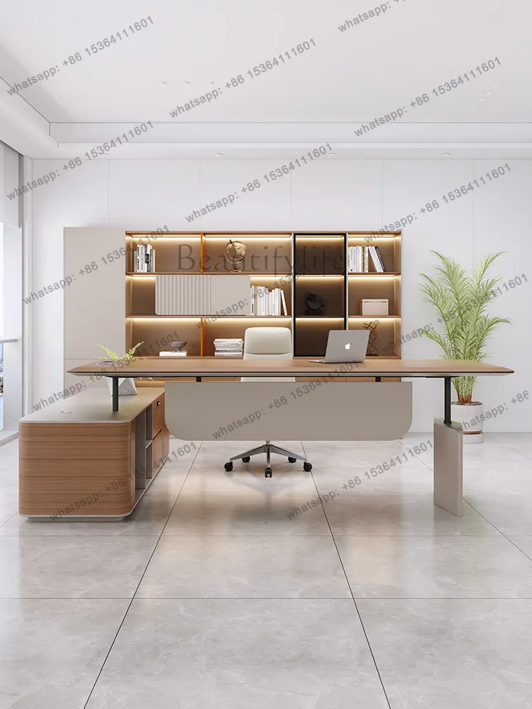 Desk light luxury high sense electric lift simple modern president table
