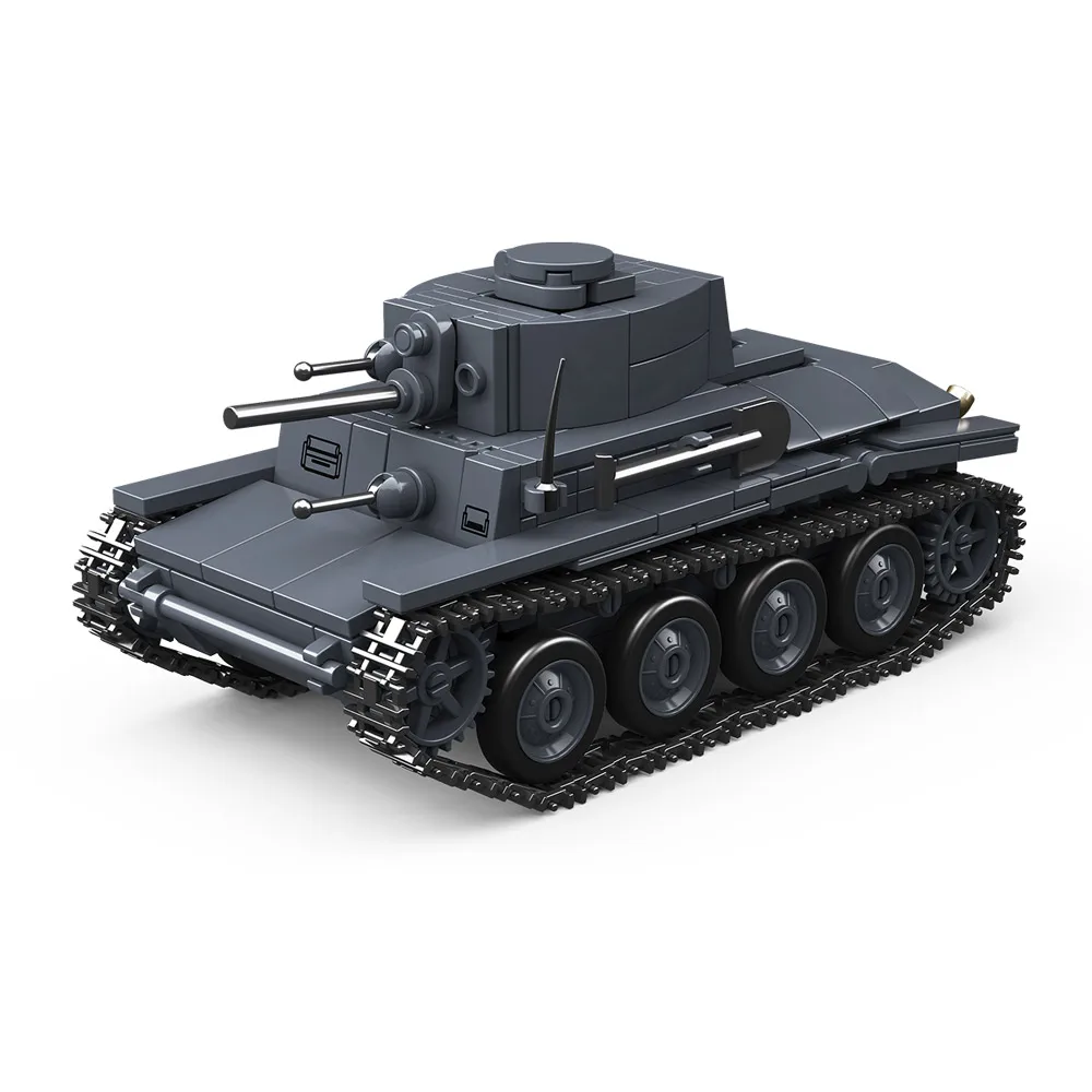 2. Weltkrieg WW2 Armee Militär Soldaten SWAT 38T-A Licht Tank Halbspur Motorrad Bausteine Ziegel Kinderspielzeug Geschenk