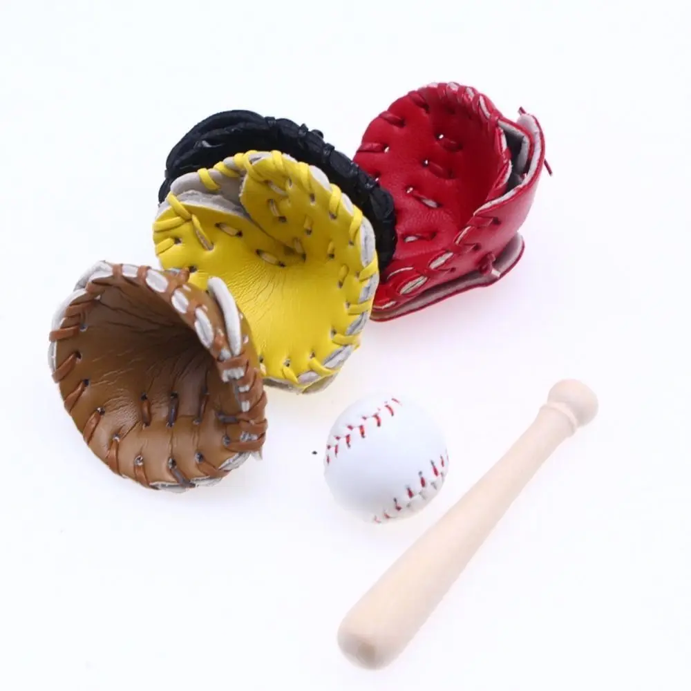 1/12 Dollhouse Mini Baseball Softball Simulation Mini Baseball Glove Dollhouse Mini Tennis Racquet Mini Sport Sporting Goods