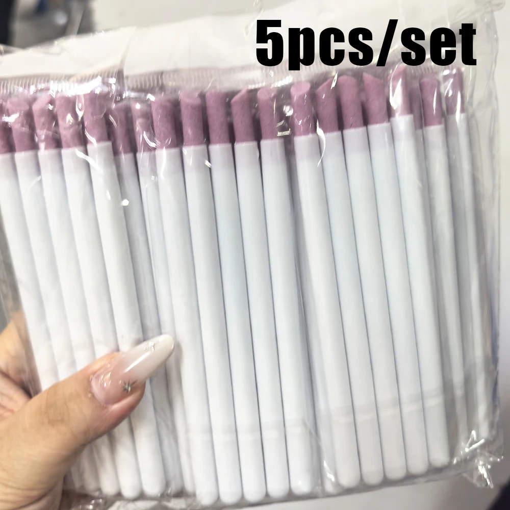 5 ชิ้น 45 °   ตะไบเล็บควอตซ์แบบปากกา - ที่ดันหนังกำพร้า กำจัดหนังกำพร้า ขจัดผิวหนังที่ตายแล้ว อุปกรณ์ดูแลเล็บมือและเล็บเท้า
