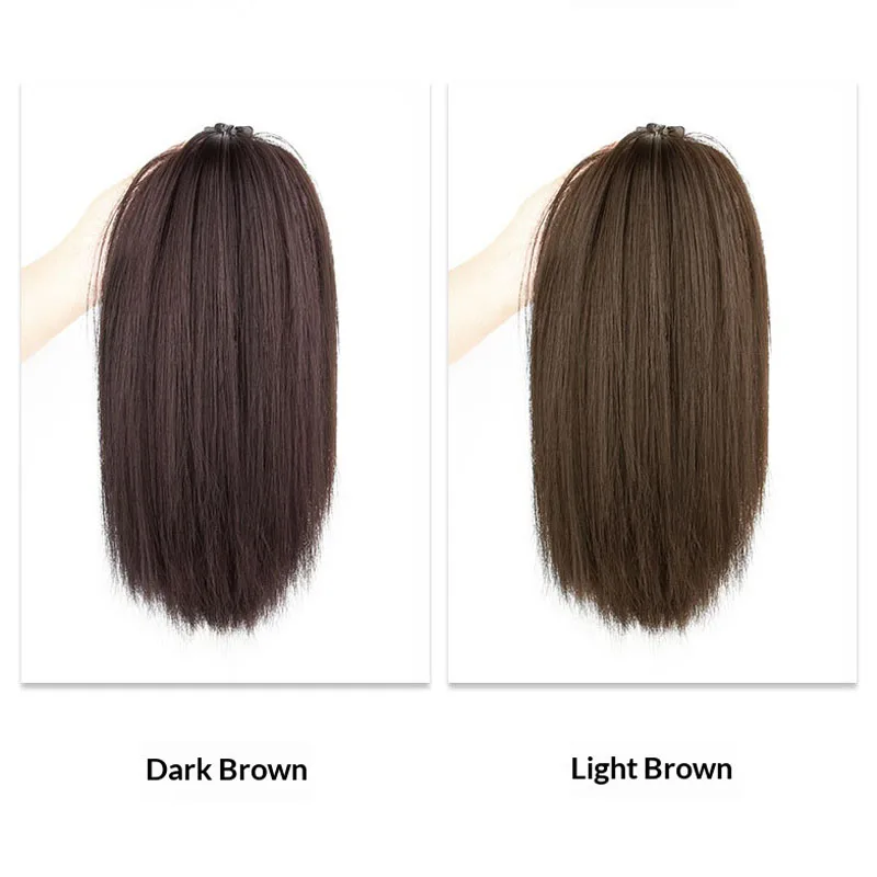 سيدة شعر مستعار وهمية مع تأثير شلال نصف متابعة عالية ذيل حصان الشباب عالية تاج الطبيعية رقيق كليب على نمط الاصطناعية للنساء #6