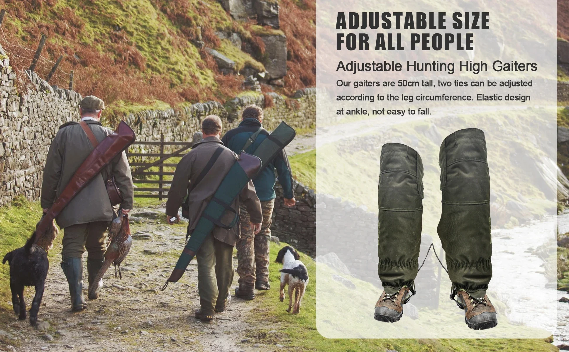 Taktische Beinmanschetten Wasserdichter Oxford-Stoff Knie-Beinschutz Reißfest Verstellbar Atmungsaktiv Outdoor-Schuhüberzug für die Jagd – Detail 14