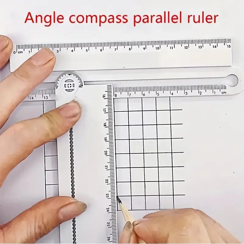 Multi Functional Folding Geometric Drawing Ruler, Used for Drawing Geometric Templates with Angle Measurement in School Offices