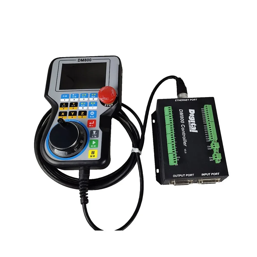 DM800 4-Axis Handheld CNC Controller Built-in MPG 3.8-inch Display Motion Controller with Emergency Stop Button