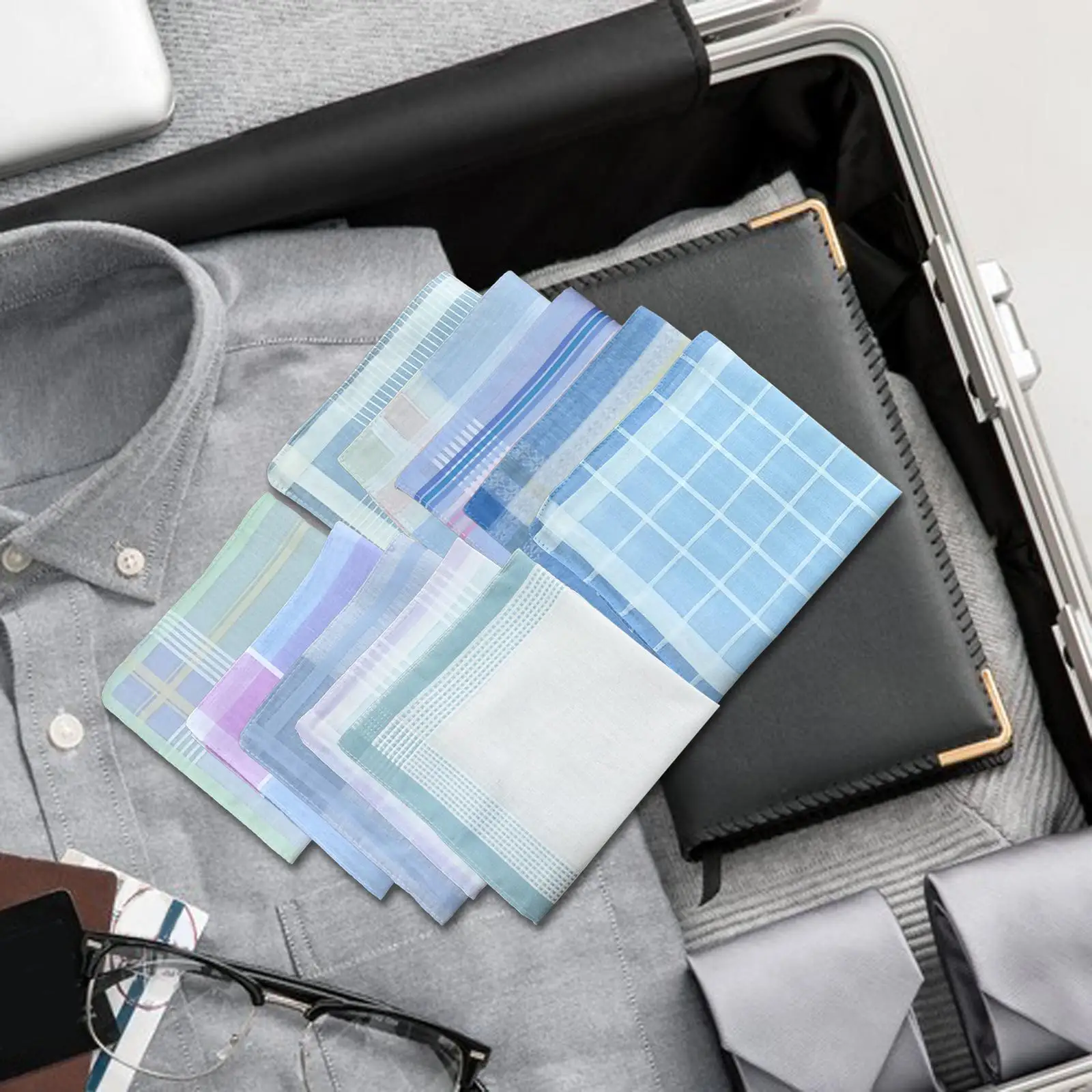 10 قطع مناديل للرجال كلاسيكية مقاس 11 بوصة مربعات جيب ممتازة بألوان متنوعة للاحتفال بالحفلات بدلة غير رسمية رسمية