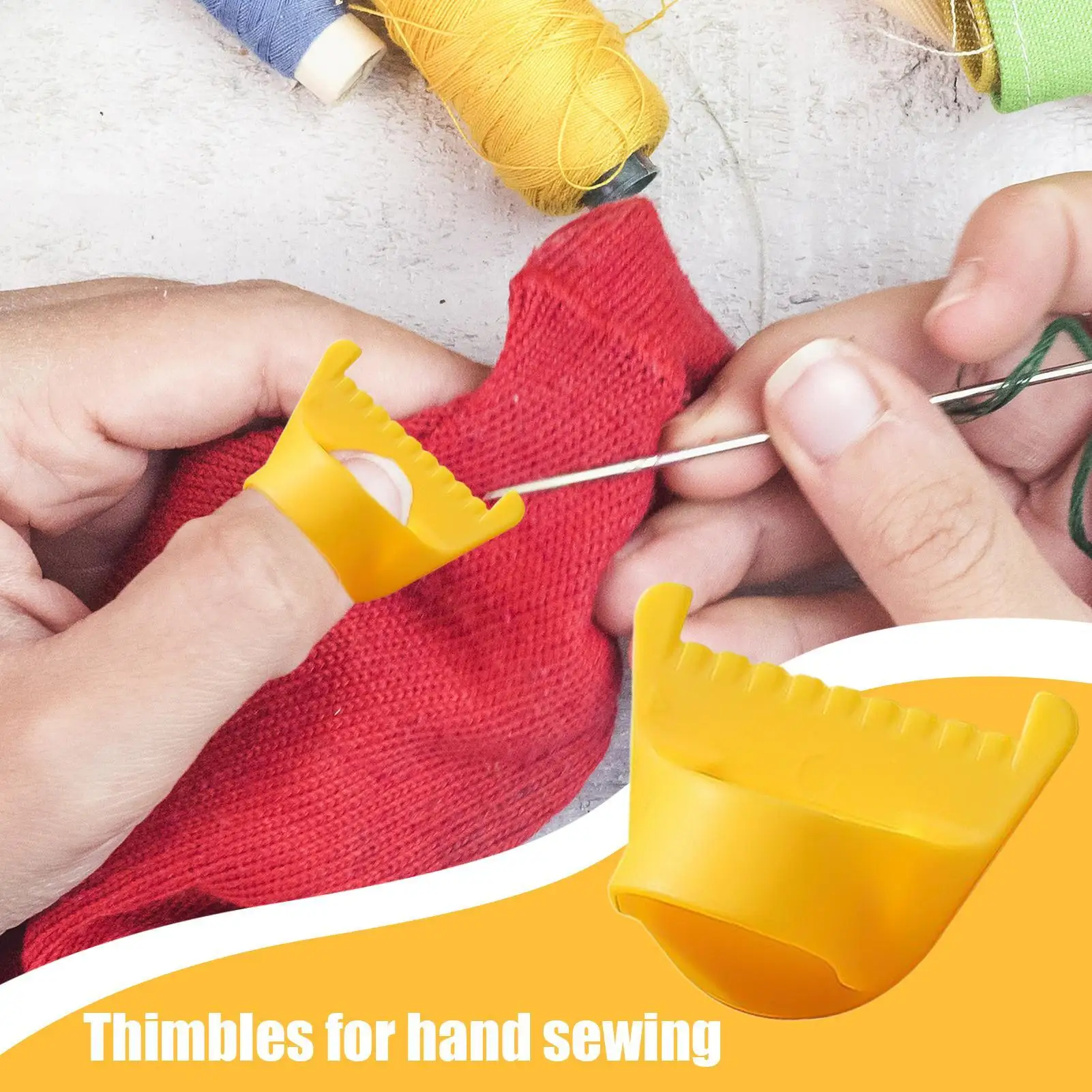 4Pcs DIY Hand Sewing Aids Finger Protector Home Sewing Edge Lockstitch Sewing Stencil Accessories Protective Thimbles 0.3/0.4cm
