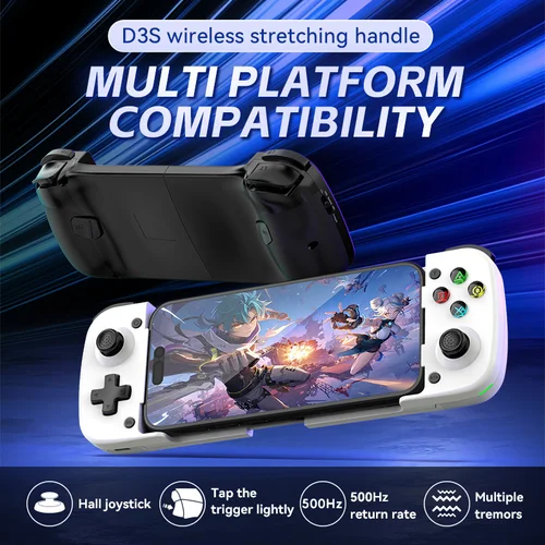 Controlador telescópico de juegos para teléfono móvil D3S para Android/iOS/PC/interruptor inalámbrico Bluetooth Hall Trigger Joystick Gamepad regalo