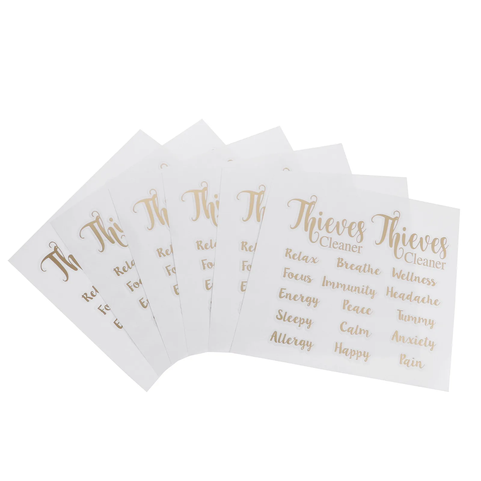 

6 Sheets Essential Oil Bottle Stickers Waterproof Adhesive Labels for DIY Perfume and Aromatherapy Bottle Decoration