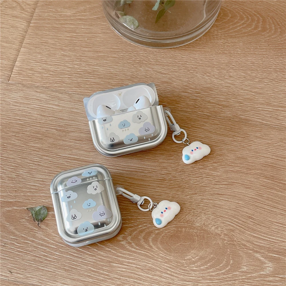 علبة بالكهرباء لسماعات الأذن ، صندوق سماعة ، غطاء لسماعات Apple Air Pods Pro 2 ، 3 Pro ، 2 ، 1 ، لون فضي ، لاسلكي ، Funda