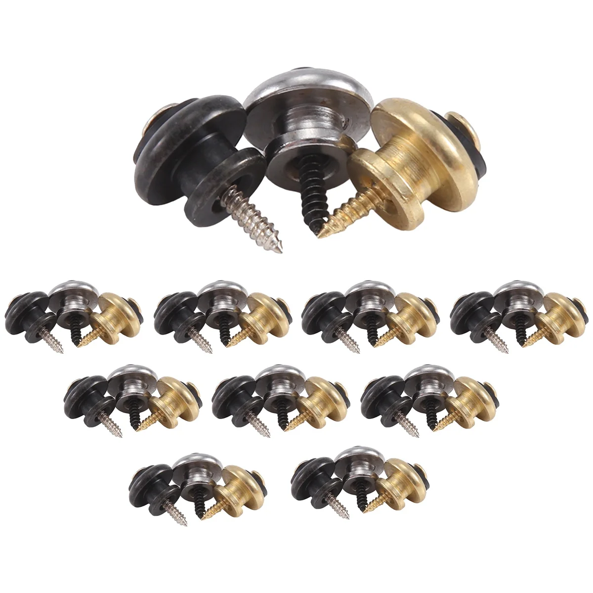 어쿠스틱 기타 일렉트릭 기타용 기타 스트랩 버튼, 스트랩락 테일 네일 엔드 핀, 나사 및 와셔 포함, 30 개