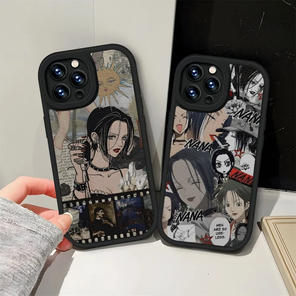 Nana Osaki Anime Phone Case Leather Black For IPhone 13 12 15 11 14 Pro Max Mini X Xr 8 Plus SE2020 Soft Silicone Cover