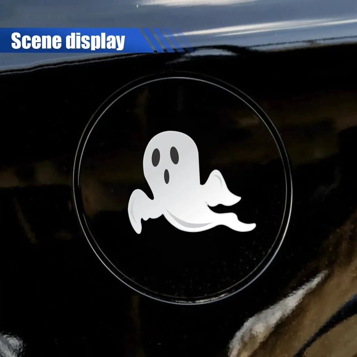 1pc adesivos engraçados fantasma, decalque de janela de carro assustador, adesivo de decoração de para-choque de carro em pvc à prova d'água