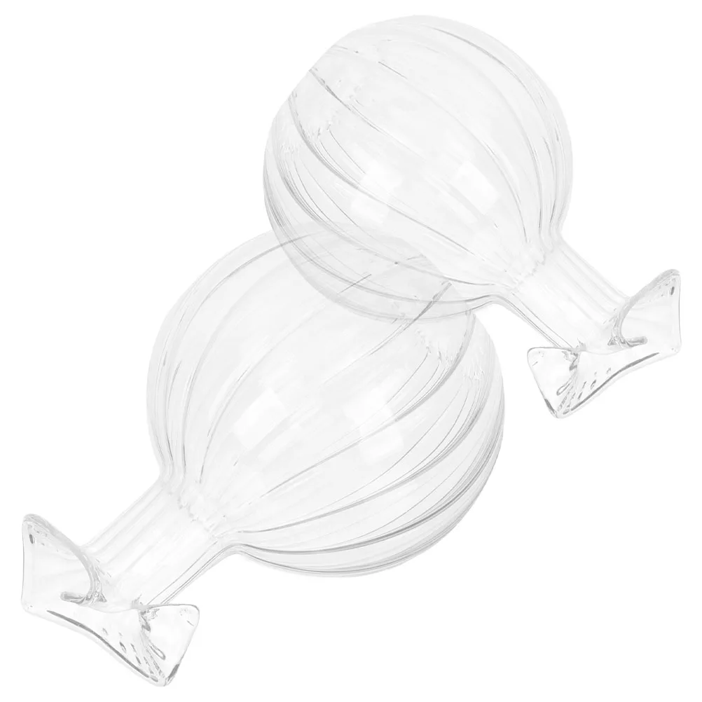 

2Pcs Transparent Glass Fruit Shape Vases Clear Decorative Plant Holders Hydroponic Small Flower Pots Wedding Table Centerpieces