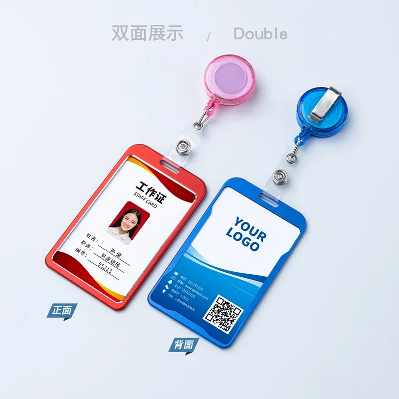 1pc Retractable Pull Badge Holders With Reel Clip Bus Credit Card Case Visit Door Identity Badge Cards Cover Credential Holder