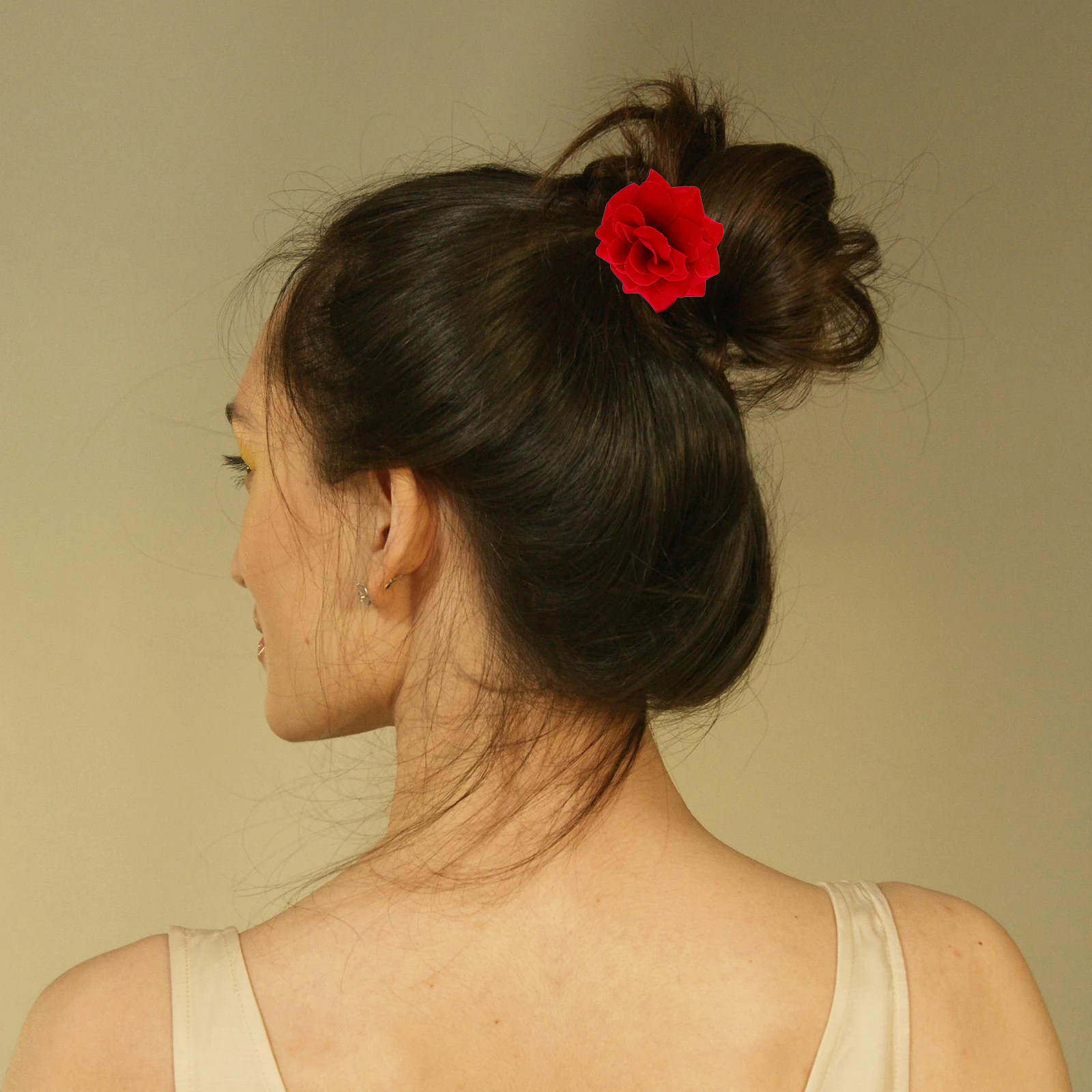 

4pcs Hairpins Red Flower Headpiece Accessories for Women Bridal Wedding Prom Pageants Hair Clip Durable Material